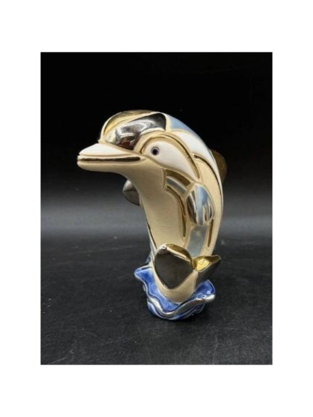 DeRosa Rinconada Pottery Dolphin Figurine Made in Uruguay Vintage